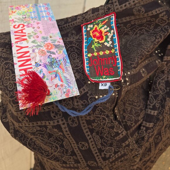 NWT Johnny Was Brown Eyelet Boho Tunic - Picture 6 of 9